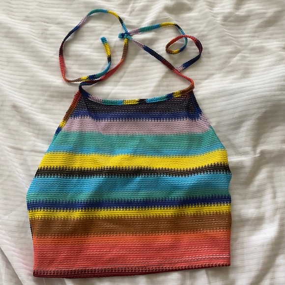Colorful stripped halter top - Picture 1 of 2